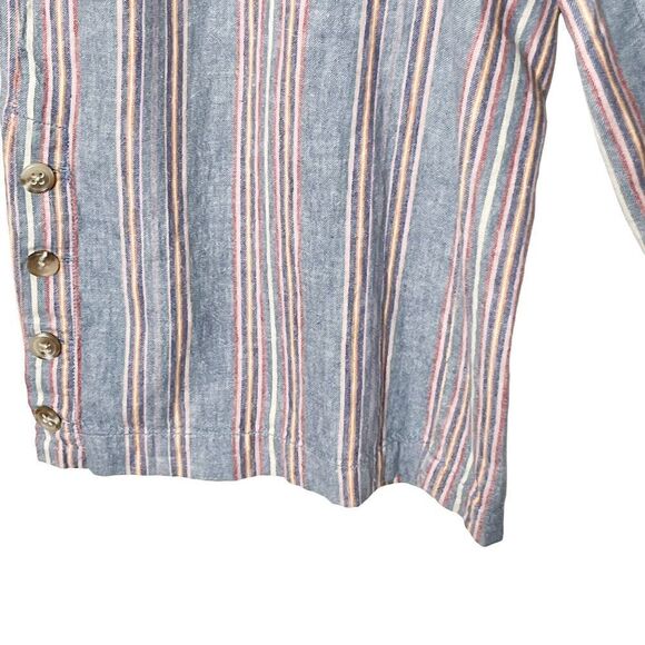 Madewell Huston Crop Pants Women’s Size Medium Rainbow Stripe Tall Pull-On Wide - Picture 6 of 13